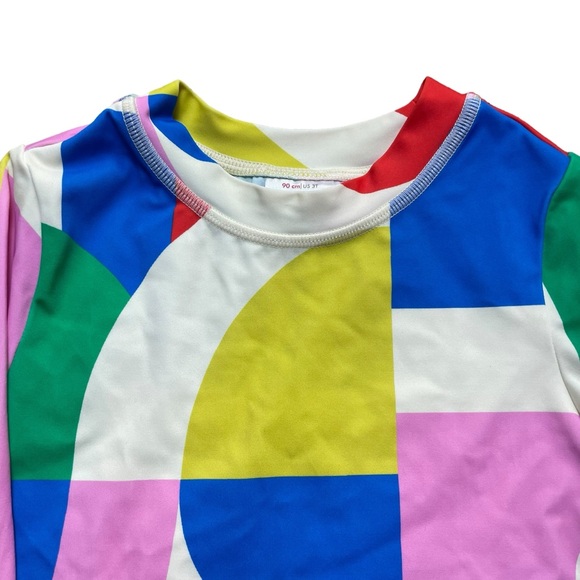 Hanna Andersson Multicolor Geo Print Rash Guard Swim Top Girls 3T - Picture 3 of 8